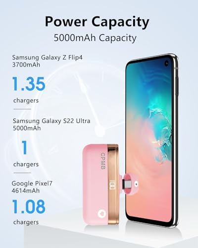 Compact 5,000 m Ah Portable Charger with 22.5 W Fast Charging – Sleek Power Bank with Digital Display for i Phone 16/15, Samsung, LG, Google & More – Ultimate Compatibility for On-the-Go Power Solutions