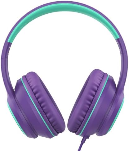Vibrant Purple A8 Over-Ear Headphones – Lightweight, Portable Design with High-Definition Mic for Seamless Hands-Free Calls – Immerse Yourself in Hi-Fi Stereo Sound with Tangle-Free 1.5 m Cable, Perfect for Travel and Daily Use on Smartphones, Tablets, and Laptops – Unmatched Comfort for All-Day Listening