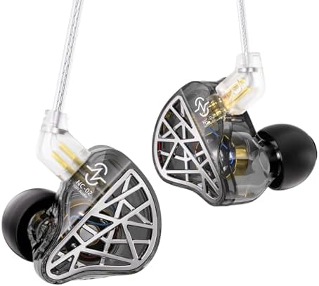 CCZ NC02 Wired In-Ear Monitor Headphones – Exceptional Deep Bass Earbuds for Gamers and Musicians, Featuring Advanced 10 mm Dynamic Drivers for Unmatched Audio Clarity, Ergonomically Crafted for Ultimate Comfort, Tangle-Free Cable Design for Effortless Use, Aesthetic Appeal Without Mic – Ideal for Prolonged Listening and Extensive Device Compatibility