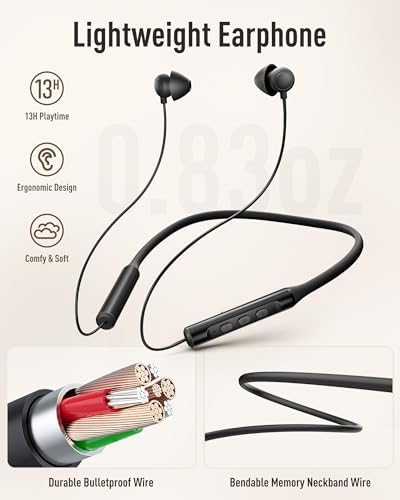 Revolutionize Your Sleep Experience with Hearprotek Wireless Neckband Earbuds – Ultra-Lightweight Bluetooth 5.4 Headphones Tailored for Side Sleepers – Advanced Noise-Canceling Technology Delivers Pristine Sound Quality for Unmatched Comfort During Relaxation, Work, and Sleep – Ideal for Music, Podcasts, and Soothing White Noise