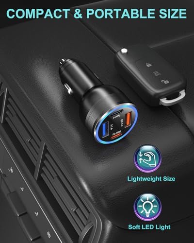 OKRAY 65 W USB C Car Charger – 4-Port Fast Charging Adapter with PD30 W & QC3.0 for i Phone 16/15/14/13/12 Pro Max, Galaxy S25/S24/A35, Pixel 9 – Ultimate Multiport Vehicle Power Solution for Rapid Device Charging on the Go