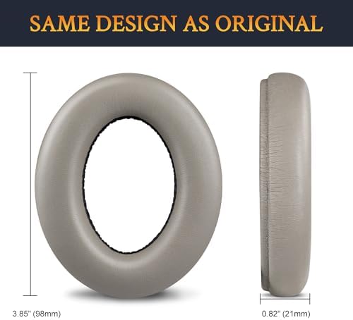 Transform Your Sennheiser Momentum 4 with SOULWIT Premium High-Density Noise-Isolating Protein Leather Earpads – Ultimate Comfort and Sound Clarity Enhancements – Stylish Grey Finish for an Elevated Audio Experience