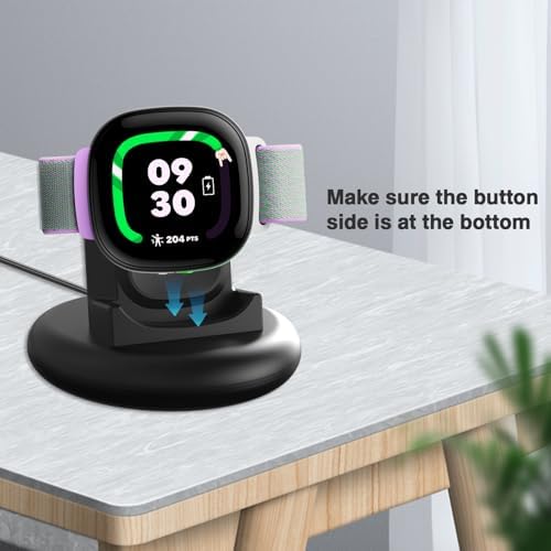 Fitbit Ace LTE Charging Dock with Secure Anti-Slip Base & 4.4 Ft USB Power Cable – Ultimate Charging Station for Kids’ Smartwatches, Travel-Friendly Design for Home & On-the-Go Use (Black)