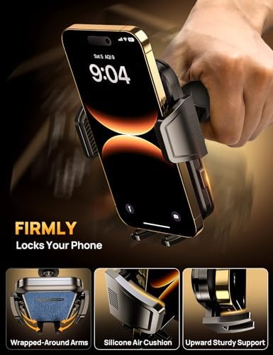 Universal CD Slot Car Phone Mount by GUANDA TECHNOLOGIES – Premium Adjustable Anti-Slip Holder for i Phone & Android Devices with Versatile Air Vent Clip for Safe Navigation and Enhanced Accessibility
