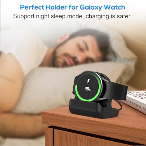Optimize Your Charging Routine: Premium Non-Slip Charger Dock for Samsung Galaxy Watch 7, Ultra, 6 Classic, 5 & 5 Pro – Durable Silicone Stand with Fast USB-A Cable – Elegant Black Finish Perfect for Home and Office Decor – Ultimate Stability and Style for Smartwatch Enthusiasts