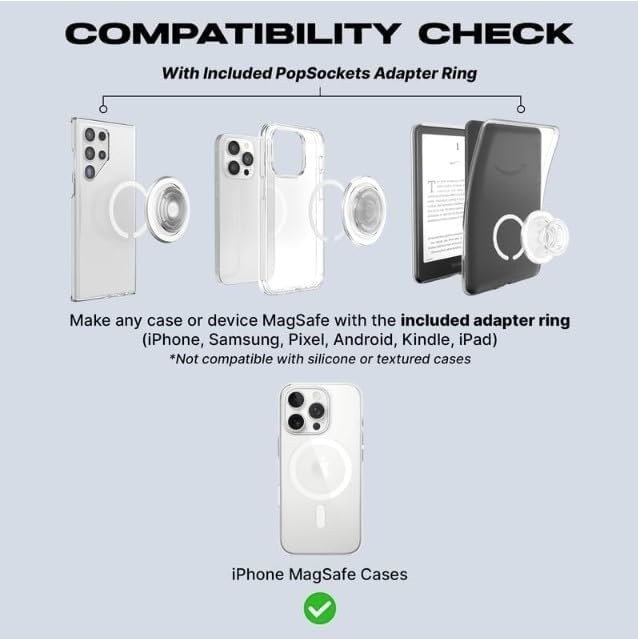 Mag Safe Pop Grip for i Phone – Magnetic Phone Stand with Swappable Top – Bon Bon Black – Ergonomic Secure Grip for Hands-Free Viewing & Wireless Charging Compatibility – Ultimate Mobile Accessory for Enhanced Usability and Style
