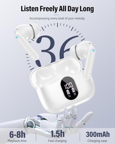 Elevate Your Audio Experience with Rose Gold Wireless Earbuds – Bluetooth 5.4 Connectivity, IP7 Waterproof Protection, and 36-Hour Playtime – Perfect for Active Lifestyles, Sports, and Seamless Communication – Stylish Comfort and Superior Noise-Cancellation for Uninterrupted Listening
