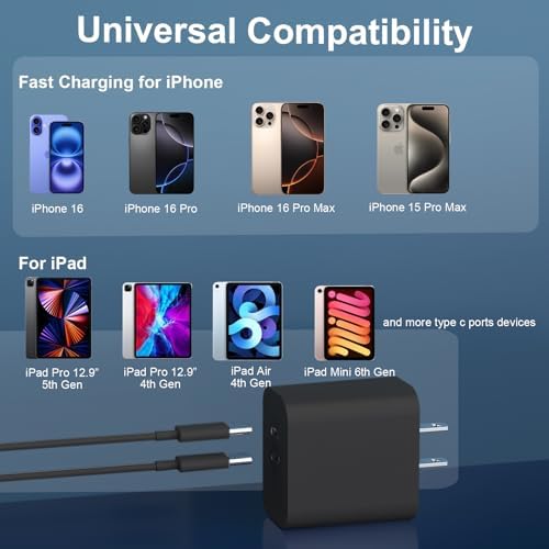 20 W Dual-Port USB-C Fast Charger with 6.6 FT Cable – Ultimate Power Solution for i Phone 15/16 Pro Max & Android Devices – Efficient Travel Companion Designed for rapid charging, this 20 W Dual-Port USB-C Charger ensures your i Phone 15/16 Pro Max and Android devices stay powered up with maximum efficiency. Featuring a generous 6.6 FT USB-C to C cable, this charger eliminates the inconvenience of short cords while allowing you to multitask with ease. Its dual-port design offers the ability to charge two devices simultaneously, making it ideal for busy professionals and frequent travelers. Enjoy broad compatibility across multiple Apple and Android devices, ensuring versatility for all your charging needs. The compact and lightweight structure of this charger enhances portability, making it an essential accessory for your on-the-go lifestyle. Built with high-quality materials, this charger prioritizes durability and safety, giving you peace of mind while delivering fast charging performance. Elevate your charging routine and stay connected wherever life takes you with this indispensable charging solution.
