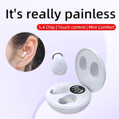 Invisible Mini Bluetooth Earbuds for Small Ear Canals – Ultimate Comfort with Noise Isolation for Work and Sleep – Lightweight Design, Fast Pairing & Superior Audio Quality for Discreet Listening Anywhere