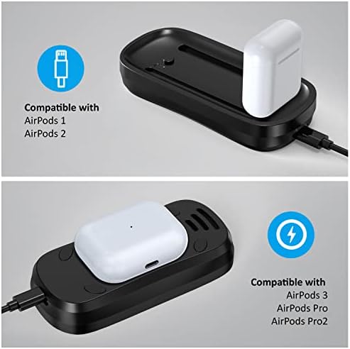 HONKID 3-in-1 Wireless Charging Dock: Fast Charging Station for Magic Mouse 2, Qi-Compatible Devices & Air Pods – Dual-Sided Design with 5 ft USB-A to USB-C Cable for Enhanced Workspace Efficiency and Sleek Aesthetic