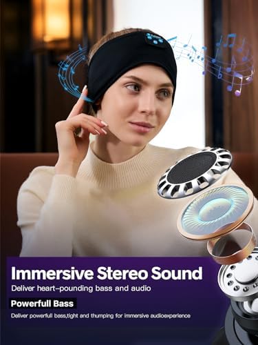Fulext Bluetooth Sleep Headphones Headband – Ultimate Comfort for Side Sleepers, Thin HD Stereo Sound Quality – Ideal for Insomnia Relief and Travel Convenience – Perfect Gift for Men and Women – Enhanced Compatibility, Long-Lasting Battery Life for All Night Relaxation