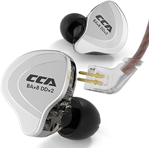 YINYOO CCA C10 In-Ear Monitors – Premium Hybrid Driver Earphones with 4 Balanced Armature & 1 Dynamic Driver, Detachable Tangle-Free Cable for Audiophiles and Musicians, Ergonomic Design for Ultimate Comfort and Enhanced Device Compatibility