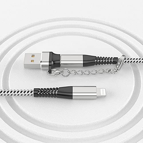 Apple MFi Certified 2-Pack i Phone Fast Charging Cables – 6 ft USB Type C to Lightning with USB C Female to USB A Male Adapter and Keychain – Ultimate Durability and Speed for i Phone 14/13/12 Pro Max/Mini/X/Xs/Xr Accessories
