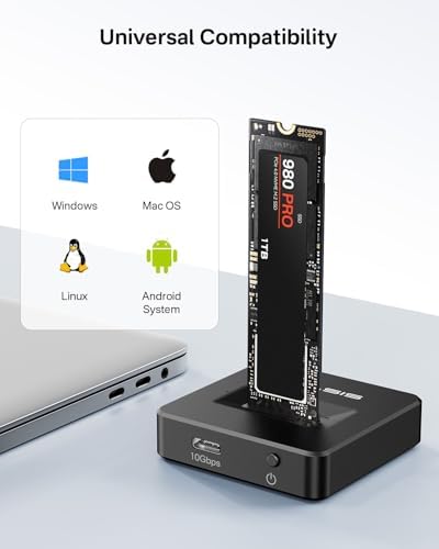 Ultra-Fast ACASIS NVMe SSD Reader Docking Station – Sleek Aluminum Alloy Enclosure for 10 Gbps Data Transfer, Compatible with M.2 NVMe (M Key) and SATA (B+M Key) SSDs – Optimal Heat Dissipation and Portability for Professionals and Tech Enthusiasts – Effortless Plug-and-Play Setup for Enhanced Storage Solutions
