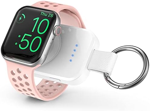 i.VALUX Compact Wireless Charger for Apple Watch – Keychain-Friendly 1000 m Ah Power Bank, Fast Magnetic Charging for Series 10/9/8/Ultra/7/6/5/4/3/2/SE – Perfect Travel Companion & Birthday Gift for Her – Sleek White Design