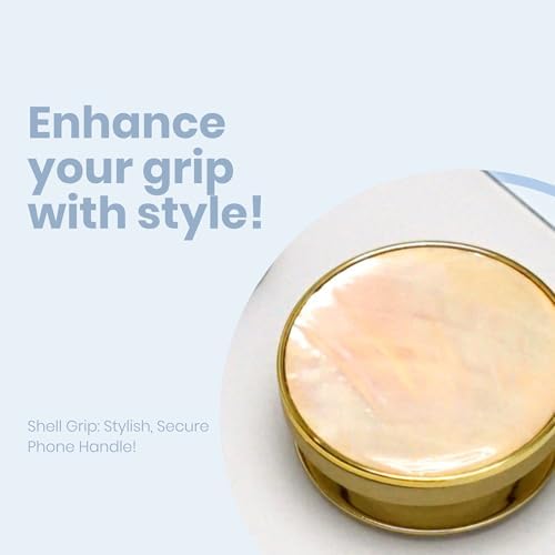 Chic Natural Abalone Shell Foldable Phone Grip – Magnetic Handle for Secure Smartphone & Tablet Handling, Stylish Accessory for Enhanced Portability and Aesthetic Appeal