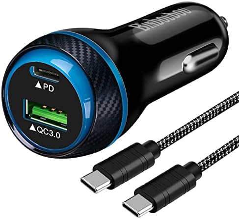 Ultra-Fast 45 W Type C Car Charger with Dual Port PD/PPS & QC Technology – Quick Charge Adapter for Samsung Galaxy S25/S24/S23, i Phone 16/15 Pro Max, and Pixel 9 – Includes 4 FT Type C Cable for Maximum Versatility and Safety on the Road