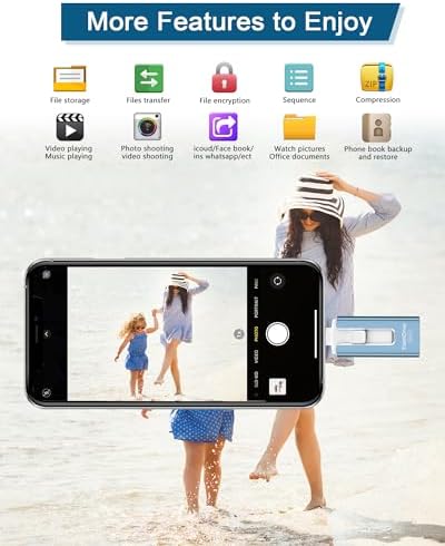 256 GB High-Speed USB Flash Drive for Phones & Tablets – Ultimate Photo & Video Storage Solution with Enhanced Compatibility & Plug-and-Play Convenience (Sleek Black Design)