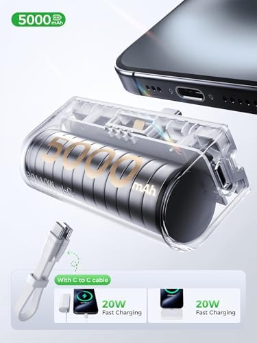 THREEKEY Portable Power Bank 5000 m Ah with 20 W PD Fast Charging – Travel-Friendly Charger for i Phone 16/15, Samsung Galaxy, i Pad Air/Pro & Google Pixel – Includes 30 W Ga N Wall Charger for Enhanced Charging Speed and Compatibility