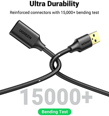 UGREEN 15 FT USB 3.0 Extension Cable – High-Speed Male to Female USB Extender for Seamless Connectivity with Webcams, Gamepads, Keyboards, Mice, Flash Drives & Oculus VR – Unmatched Performance and Versatile Compatibility