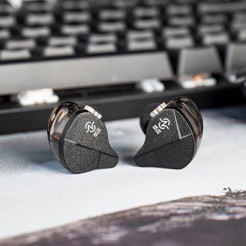 Kinboofi CCZ MC01 High-Performance Wired In-Ear Monitors – Audiophile-Grade 10 mm Dual-Magnet Drivers for Unmatched Sound Clarity – Stylish Black Gaming Earbuds with 5 N OFC Detachable Cable for Ultimate Durability – Superior Sound Isolation and Ergonomic Comfort for Musicians and Everyday Listeners