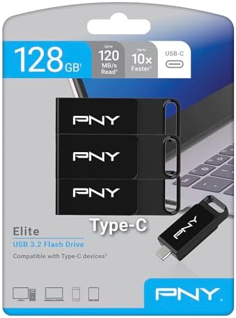 256 GB Elite Type-C USB 3.2 Flash Drive – Ultra-Fast Data Transfer up to 120 MB/s, 10 x Faster Write Speeds than USB 2.0, Durable & Portable Design for Everyday Use, Enhanced Compatibility with Modern Devices