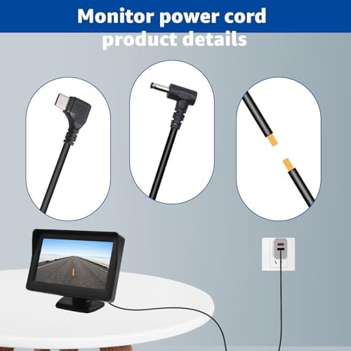 USB-C to DC Charger Cable for Furrion FOS07 TADS Monitor – Ultimate Power Solution for 7-Inch Displays & Hitch Backup Cameras FOS48 TA-BL & FOS48 TAPK-BL – Lightweight & Durable Design for Hassle-Free Travel Connectivity