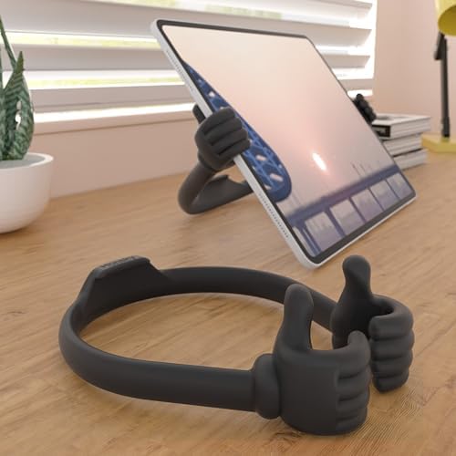 HONSKY 3361942 Thumbs Up Adjustable TPU Mobile Stand – Versatile Multi-Angle Holder for Phones & Tablets – Chic Blue & Black Design – Perfect for Hands-Free Viewing at Home or Office – Lightweight, Durable, and Effortless to Transport