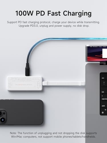Hagibis M.2 NVMe SSD Enclosure – Ultra-Fast USB-C 3.2 Gen2 Adapter with Write Protection, 100 W PD Support for i Phone 16/15 Pro Max & Mac Book Pro – Sleek, Portable Design for Secure Data Transfers and Enhanced Storage Solutions