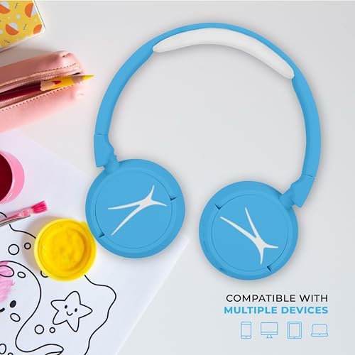 Stylish Pink Kid-Safe 2-in-1 Bluetooth & Wired Headphones – Noise-Cancelling, Volume Control for Young Audiophiles – Portable & Foldable Design for Safe Listening On-the-Go – Ultimate Protection for Children’s Ears – Perfect for Travel and Everyday Use