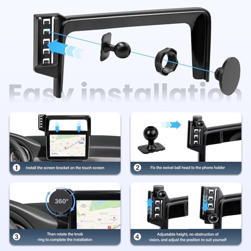 Magnetic Car Phone Holder for Mercedes CLA, GLA, A-Class (2015-2019) – Enhanced 360° Rotating Mount with Mag Safe Compatibility for Safe Navigation and Hands-Free Calling – Ideal for 8-Inch Displays – Elevate Your Driving with Superior Stability and Chic Aesthetics