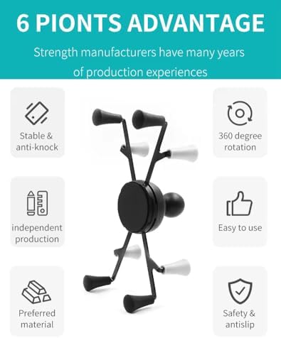 Versatile RAM-Compatible Phone Mount with Adjustable Cradle and B Size 1″ Ball – Durable Black Handlebar Holder for Cyclists and Motorcyclists – Optimize Viewing Angles and Ensure Device Stability on the Go