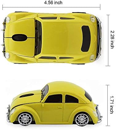 VW Beetle Wireless Sports Car Mouse – Fun & Functional 2.4 GHz Optical Mouse for Computers & Laptops, Ergonomic Design with LED Light, Glossy Finish, Perfect for Home & Office Use