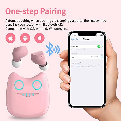 Adorable Panda-Themed Kids Wireless Earbuds – Bluetooth 5.0 with 36 Hours Playtime & IPX6 Waterproof for Active Lifestyles – 3 D Stereo Sound & Built-in Mic for Hands-Free Calling – Perfect for Children and Adults