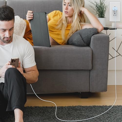 Auorld 30 W USB-C Fast Charger with 10 FT Cable – High-Performance Rapid Charging for i Phone 15/16, i Pad, Samsung Galaxy & Google Pixel – Stylish Purple Design for Maximum Flexibility and Compatibility on the Go
