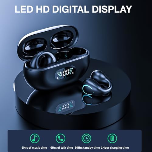 YYK Q10 Black Clip-On Translation Earbuds – Effortless Real-Time Multilingual Communication with Wireless Convenience, HD Music Streaming, Noise Cancellation, and Long Battery Life for Travel and Business Excellence