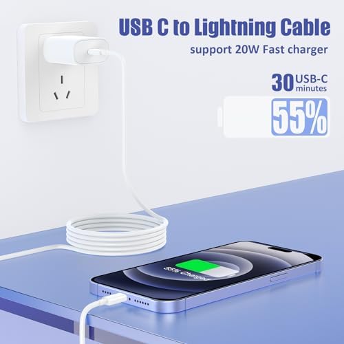 Premium 4 Pack USB C to Lightning Charging Cables – 6 FT Fast Charging Cord for i Phone 14 & Earlier Models – Durable, High-Performance Replacement for Apple Charger – Enhanced Compatibility for Quick Charge Needs – Perfect for Home, Office, and Travel Use