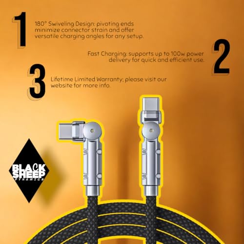 Revolutionize Your Charging Experience with the 100 W USB-C to USB-C Braided Cable – 4 ft Swiveling Design for Effortless Connectivity with Mac Book Pro, i Phone 16 Pro, i Pad Pro, Galaxy S25 Ultra, and Pixel Pro – Ultimate Durability and Fast Charging Performance