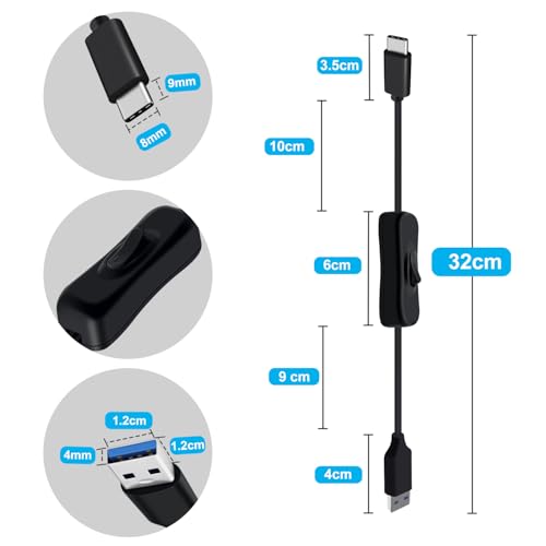 Premium USB C to USB Cable with On/Off Switch – High-Speed 5 Gbps Data Transfer & Power Supply for Laptops, PCs, Phones, and Cars (1.5 m / 4.9 FT) – Versatile Connectivity Solution for Enhanced Efficiency and Convenience