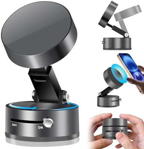 Ultimate 360° Magnetic Suction Cup Phone Mount – Adjustable, Foldable Design for All Smartphones – Effortless Hands-Free Navigation with Robust Grip on Any Surface – Perfect for Safe Driving and Stylish Functionality