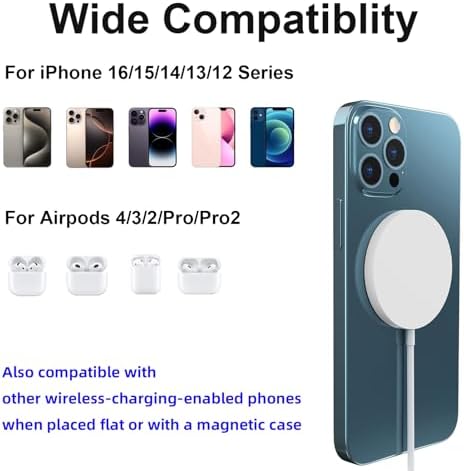 Enhance Your Charging Experience with the Premium 15 W Mag Safe Wireless Charger – LCD Display, Magnetic Fast Charging Pad for i Phone 12-16 Series, Sleek Glass Design, USB-C Port, Perfect for On-the-Go Power Solutions