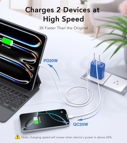 40 W USB C 4-Port Wall Charger 2-Pack – Ultra-Fast Charging Adapter for i Phone 16, i Pad Pro, Nintendo Switch & More – High-Speed PD & QC Technology for Multiple Devices – Compact & Stylish Red Design – Perfect for Travel and Daily Use