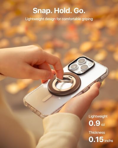 Ultimate Double-Sided Magnetic Phone Grip for Mag Safe – Enhanced Stability with 20 N55 Magnets, 360° Rotating Stand, Anti-Fall Design, and Universal Compatibility for i Phone 16, 15, 14, 13, 12 Pro Max – Perfect for Hands-Free Use and Multitasking