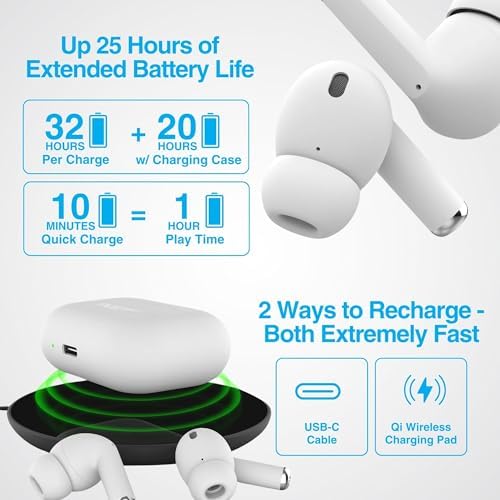 Naztech Xpods PRO True Wireless Earbuds – Advanced Noise Cancelling Sports Earbuds with Touch Control, IPX4 Waterproof Design, High-Definition Sound, Secure Fit for Active Lifestyles, Wireless Charging Case Included – Red Edition for Enhanced Mobility and Performance