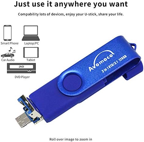 Maximize Your Photo Storage with the 3.1 128 GB High-Speed 3-in-1 Flash Drive – Ultimate Backup Solution for Android Phones, Tablets & PCs with Type C, Micro USB & USB-A Compatibility – Ideal for Samsung, LG, Google, Huawei & More – Quick Data Transfer & Portable Design for Effortless Memory Management