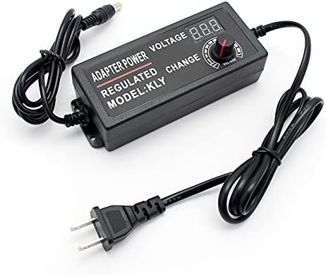 Yetaida Adjustable AC/DC Power Adapter 9 V-24 V 3 A with Digital LCD Display – Ideal Electric Supply for LED Strips and Household Devices, Compact 5.5 x 2.5 mm Connector for Ultimate Versatility and Performance Monitoring