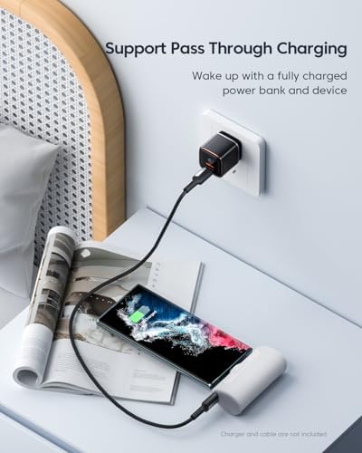 Compact Kuulaa 4500 m Ah Portable Phone Charger with Integrated USB-C Plug – Ultimate Travel Power Bank for i Phone 15/16, Samsung S22/S23 & Android Devices – Fast Charging, Lightweight Design for On-the-Go Convenience