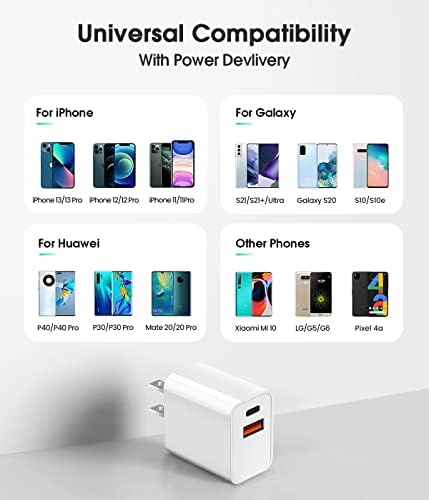 Dual-Port 20 W USB-C Wall Charger – 2 Pack Fast Charging Adapter for i Phone 15/14 & Apple Watch Series 8/7/SE – Compact Travel Power Plug with Smart Charging Technology for Enhanced Device Compatibility and Speed