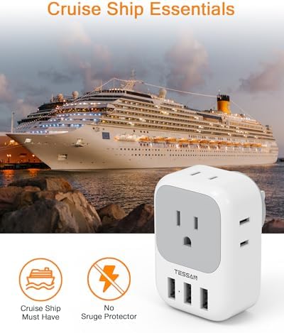 TESSAN Ultimate USB Charger Block – 3-Port Wall Plug Adapter with 4-Box Splitter for Effortless Multi-Device Charging at Home, Office, or Travel – Compact Design with Surge Protection and Enhanced Compatibility for Your Essential Electronics