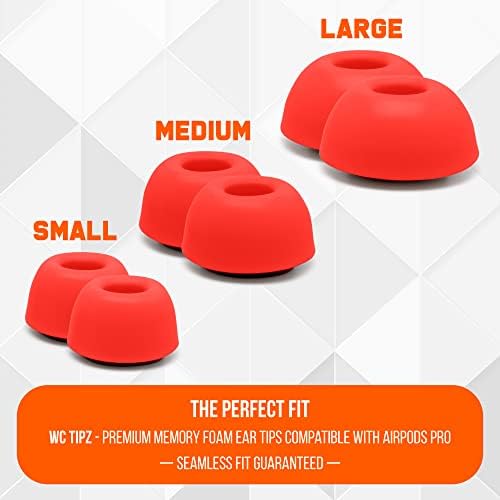 Upgrade Your Sound Experience with WC Tip Z Memory Foam Ear Tips for Air Pods Pro | Enhanced Comfort, Superior Noise Isolation, and Quick Foam Rebound | Perfect Navy Blue Fit for Charging Case | Ideal for Audiophiles and Active Users